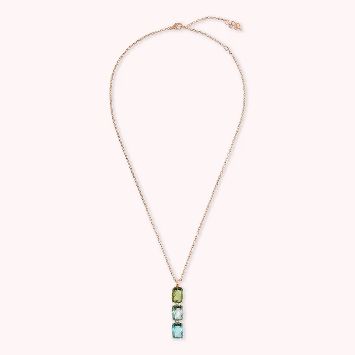 Earrings Bronzallure Collana Trilogy con Prisma Gem Taglio Mosaico