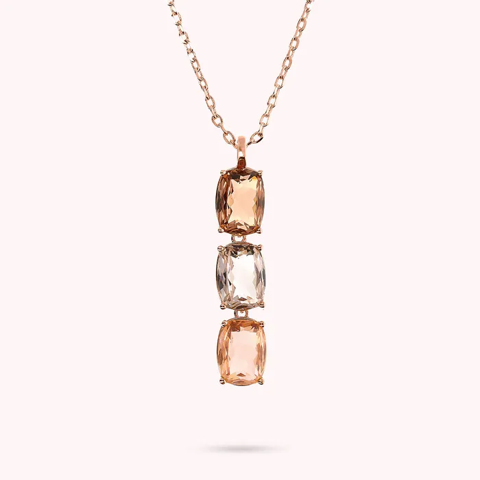Earrings Bronzallure Collana Trilogy con Prisma Gem Taglio Mosaico