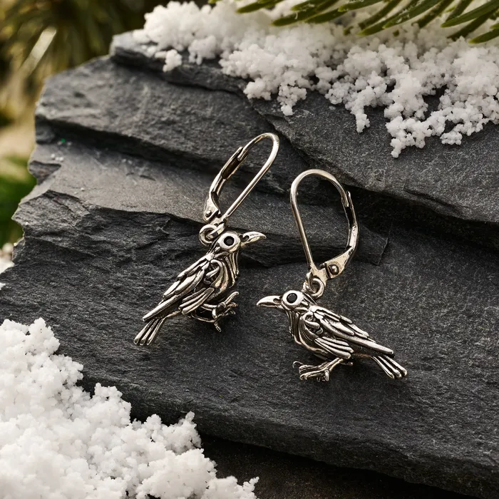 Earrings Chadds Ford Jewelry Nevermore Raven Leverback Earrings
