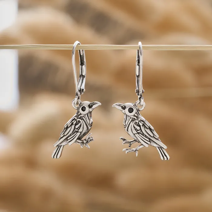 Earrings Chadds Ford Jewelry Nevermore Raven Leverback Earrings