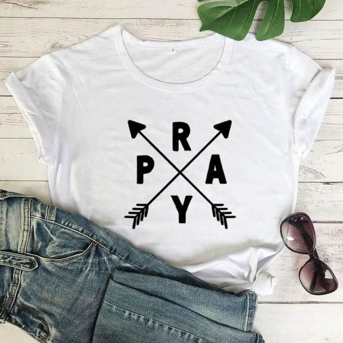 Earrings Christian TShirt br Pray Arrows Lords Guidance