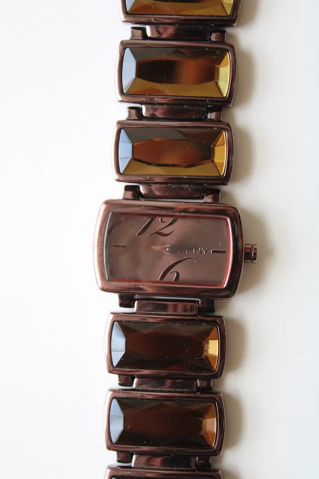 Earrings DKNY Chocolate Brown Stainless Steel Rhinestone Watch DKNY