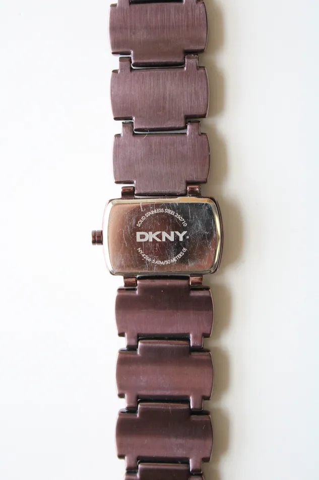 Earrings DKNY Chocolate Brown Stainless Steel Rhinestone Watch DKNY