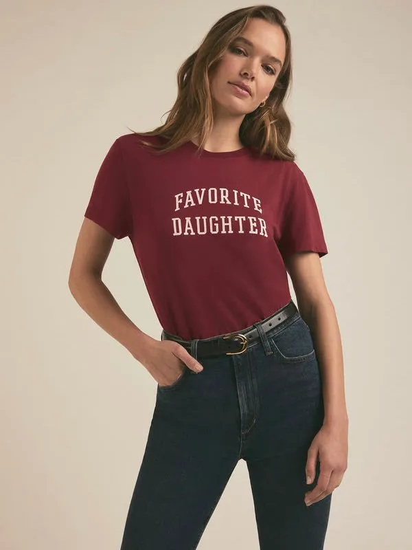 Earrings Favorite Daughter Favorite Daughter Cropped Collegiate Tee