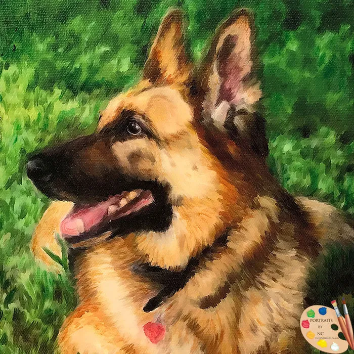 Earrings German Shepherd Pet Oil Portrait Portraits by NC