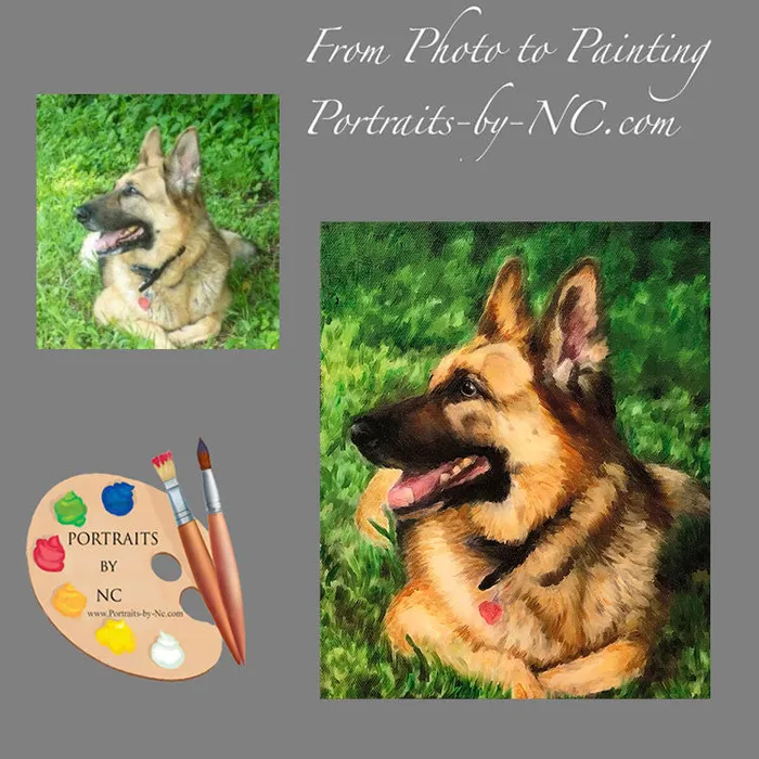 Earrings German Shepherd Pet Oil Portrait Portraits by NC