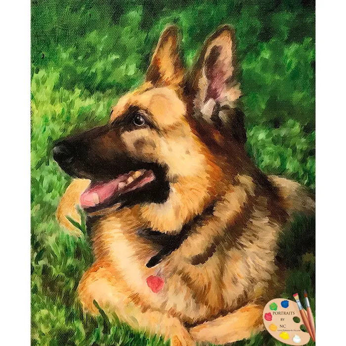 Earrings German Shepherd Pet Oil Portrait Portraits by NC