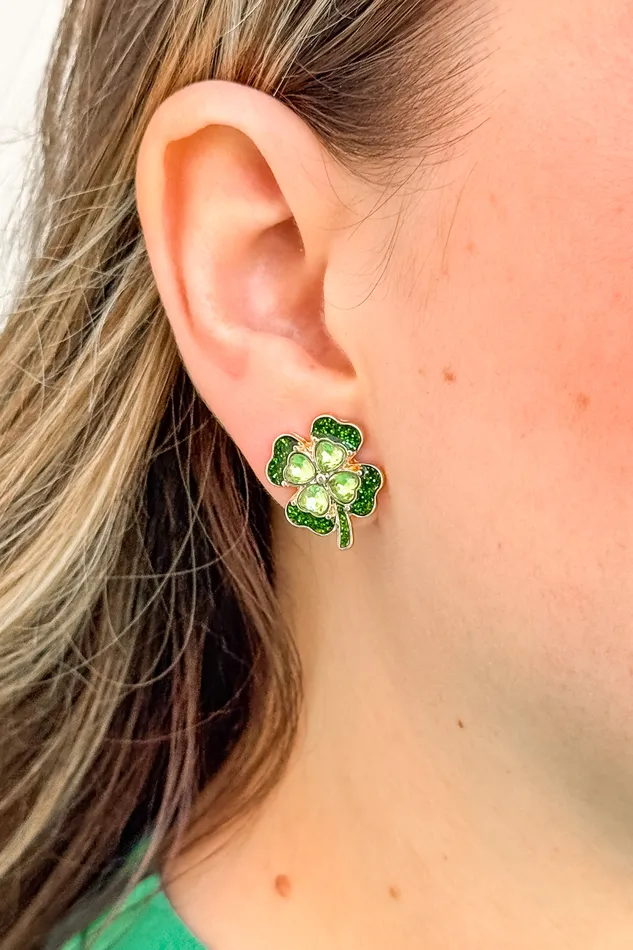 Earrings Golden Stella St Patricks Day Shamrocks Earrings