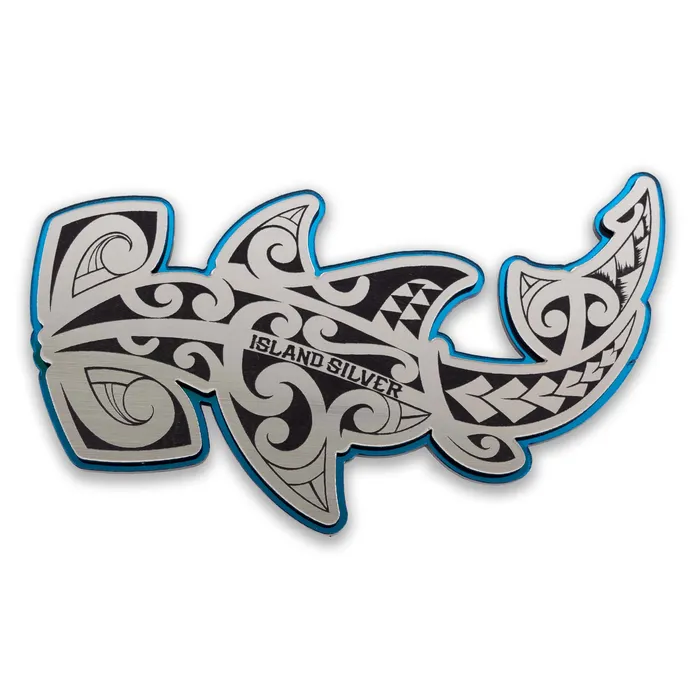 Earrings ISLANDSILVER Car Decal Hammerhead SlvBlkBlu