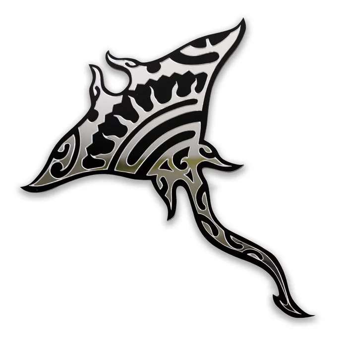 Earrings ISLANDSILVER Car Decal StingRay SilvBlk
