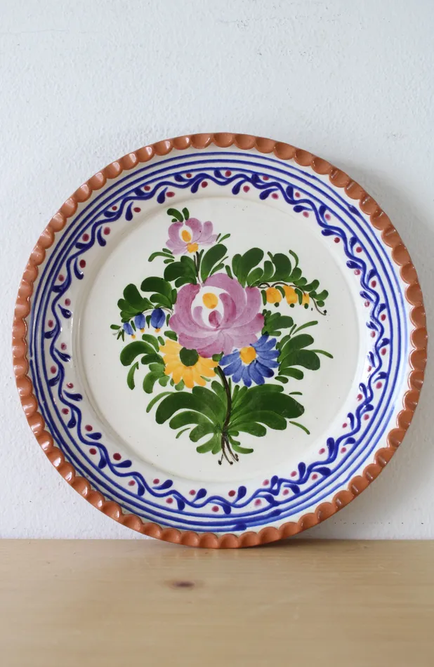 Earrings Jubilee Thrift Painted Terracotta Clay Painted Plate