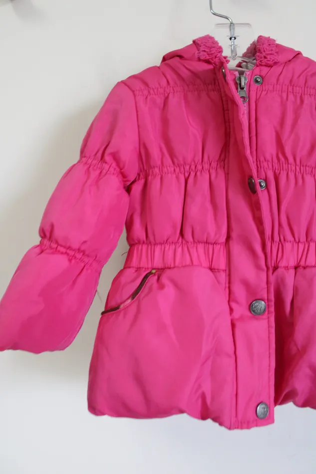 Earrings Jubilee Thrift Pink Fleece Lined Puffer Winter Coat 18 MO