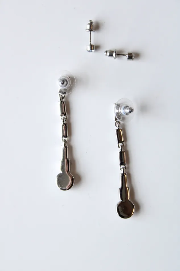 Earrings Jubilee Thrift Silver Clear Rhinestone Drop Earring Studs Set