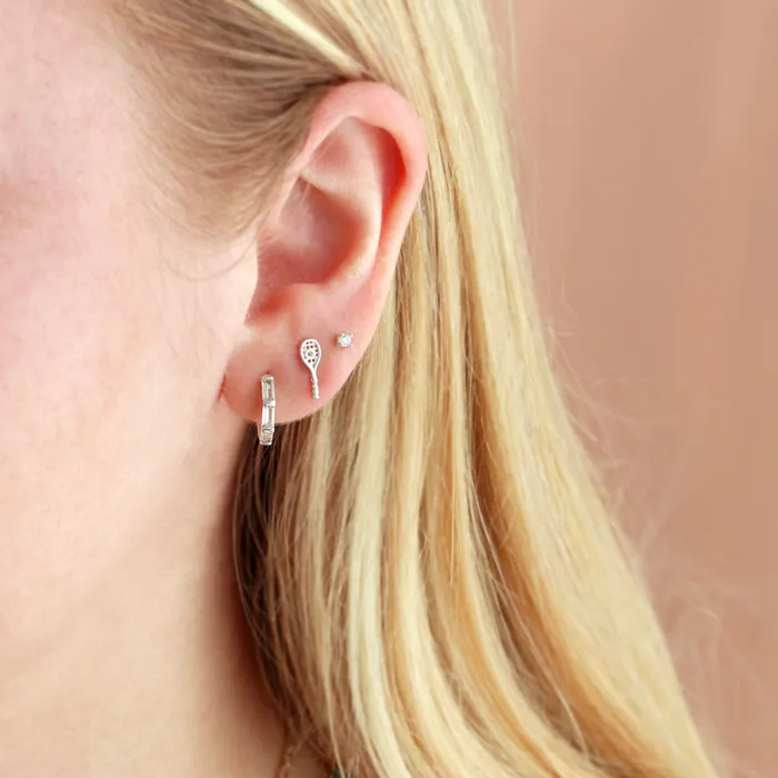 Earrings Kris Nations Tennis Racket Crystal and Enamel Stud Earrings Earrings Kris Nations Tennis Racket Crystal and Enamel Stud Earrings