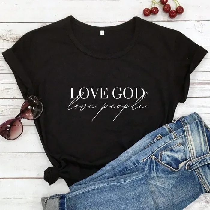 Earrings Lords Guidance Christian TShirt br Love God Love People