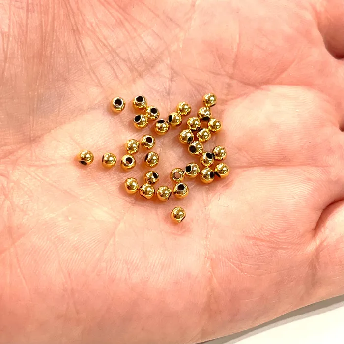 Earrings NEW 24Kt Shiny Gold Plated 4mm Spacer Balls 250 pieces in a pack Peppy Beads Earrings NEW 24Kt Shiny Gold Plated 4mm Spacer Balls 250 pieces in a pack Peppy Beads
