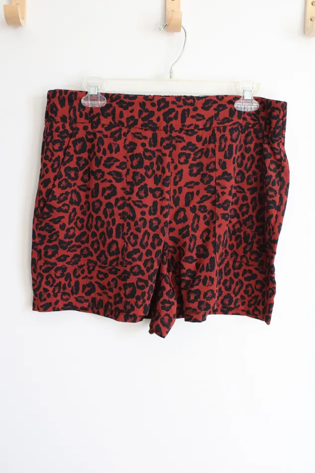 Earrings NEW Nine West Mid Rise Patch Pocket Pull On Dark Orange Leopard Print Shorts M Nine West Earrings NEW Nine West Mid Rise Patch Pocket Pull On Dark Orange Leopard Print Shorts M Nine West