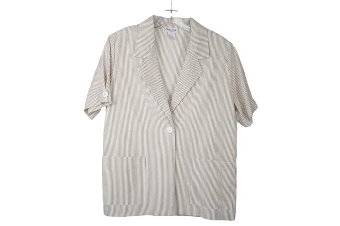 Earrings NEW Prelude Tan Striped Blazer Top 12 Prelude