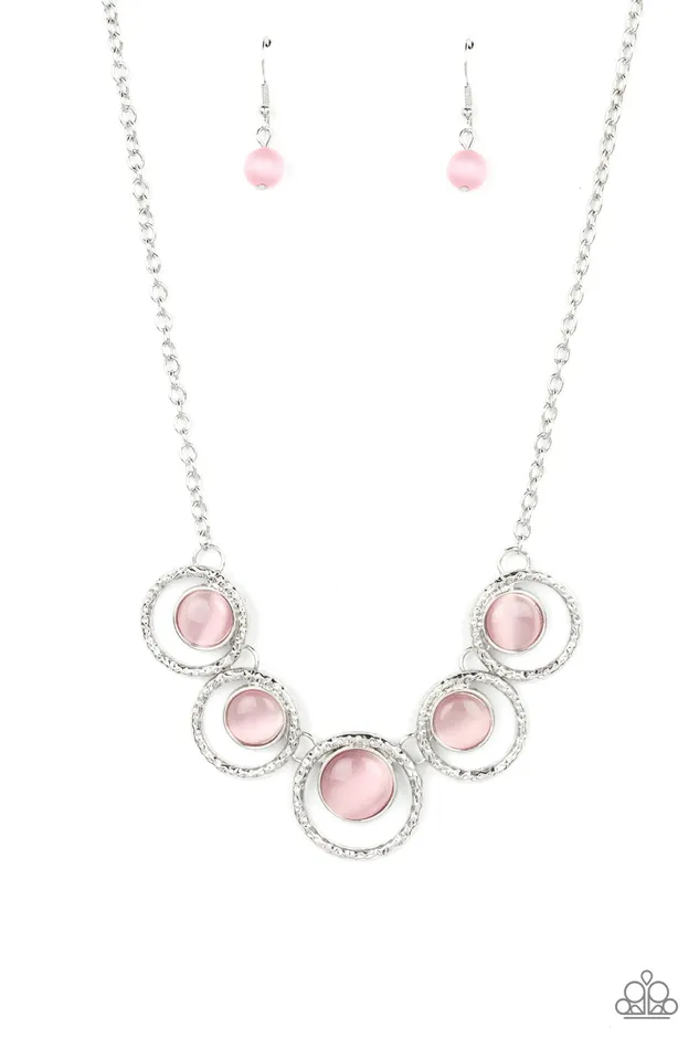 Earrings Paparazzi Accessories Elliptical Enchantment Pink