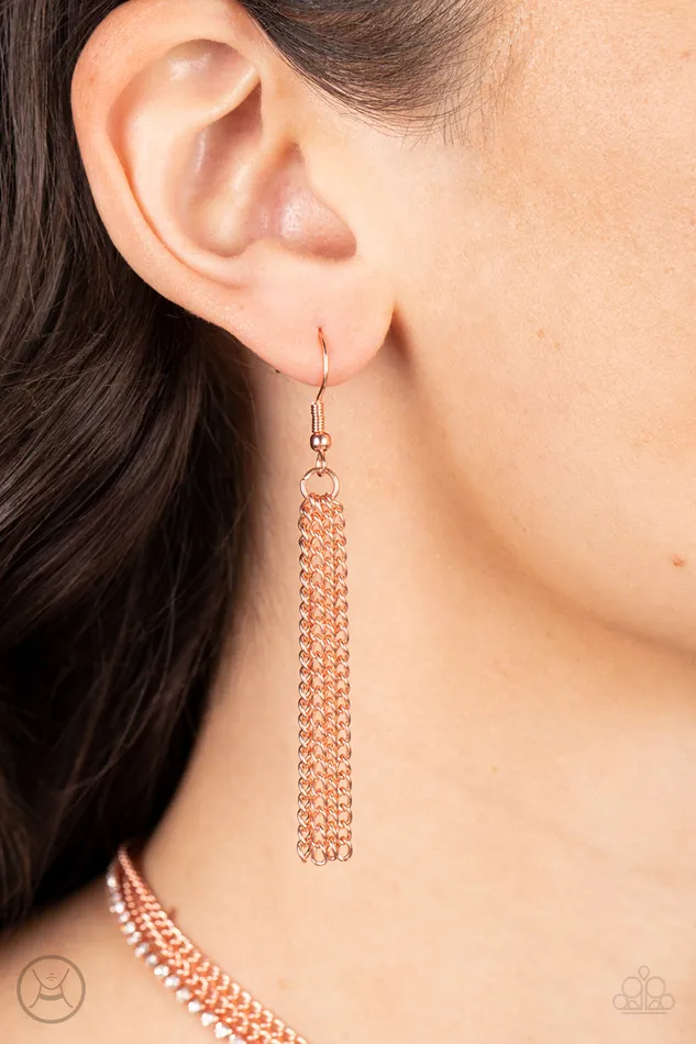 Earrings Paparazzi Accessories Glitzy Gusto Copper