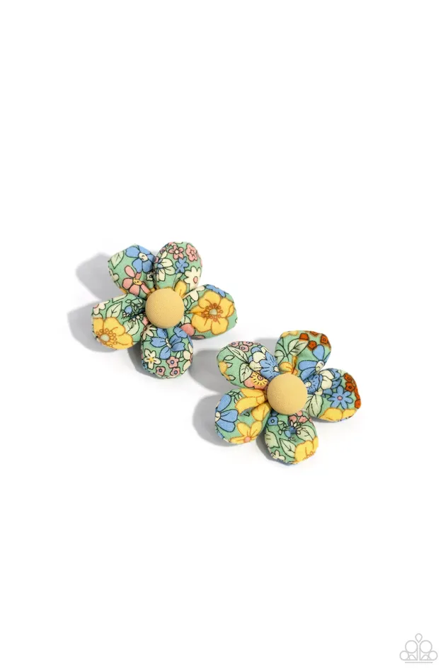Earrings Paparazzi Accessories Quilted Paradise Green