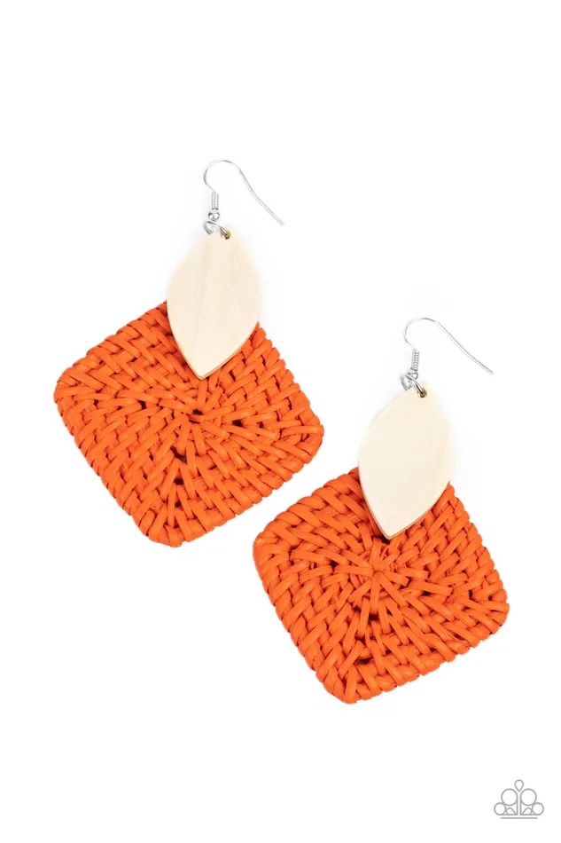 Earrings Paparazzi Accessories Sabbatical WEAVE Orange