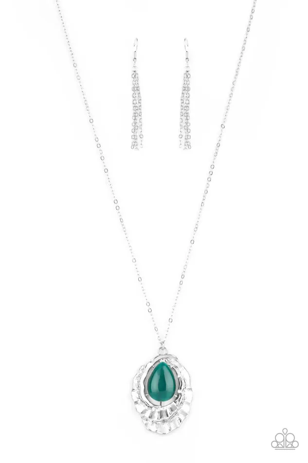 Earrings Paparazzi Accessories Titanic Trinket Green