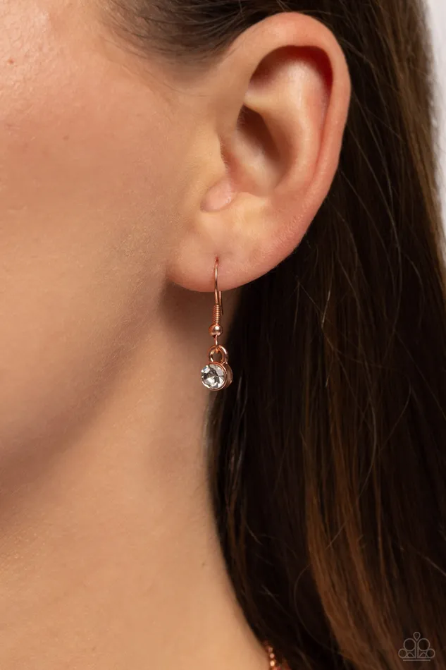 Earrings Paparazzi Accessories Trendy Twinkle Copper