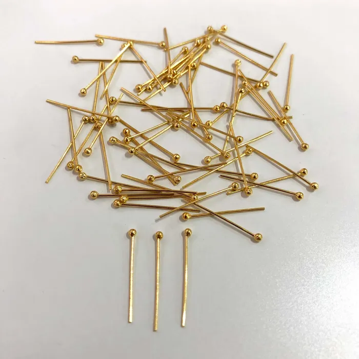 Earrings Peppy Beads 24Kt Gold Plated Ballpoint Headpins 05mm by 20mm 24Kt Gold Plated Brass Ball Head Pins Earrings Peppy Beads 24Kt Gold Plated Ballpoint Headpins 05mm by 20mm 24Kt Gold Plated Brass Ball Head Pins