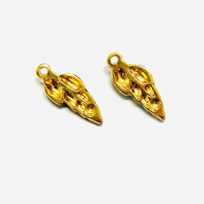 Earrings Peppy Beads 24Kt Gold Plated Enamelled Sea Shell Charms 2 pcs in a pack Earrings Peppy Beads 24Kt Gold Plated Enamelled Sea Shell Charms 2 pcs in a pack