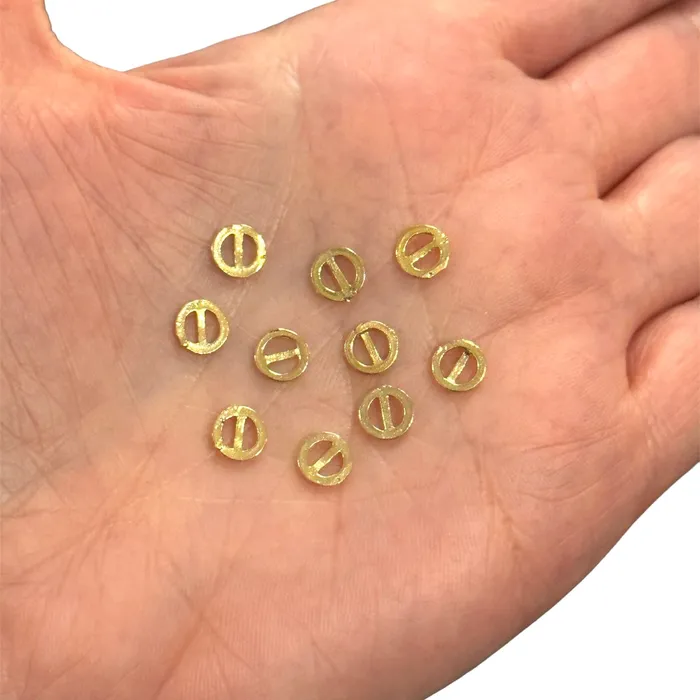 Earrings Peppy Beads 24Kt Gold Plated Flat Round Spacer Charms 10 pcs in a pack Earrings Peppy Beads 24Kt Gold Plated Flat Round Spacer Charms 10 pcs in a pack