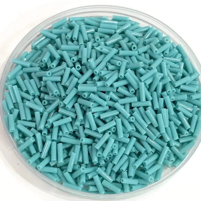 Earrings Peppy Beads Miyuki Bugles size 6mm 0412 Opaque Turquoise Green 10 grams Earrings Peppy Beads Miyuki Bugles size 6mm 0412 Opaque Turquoise Green 10 grams