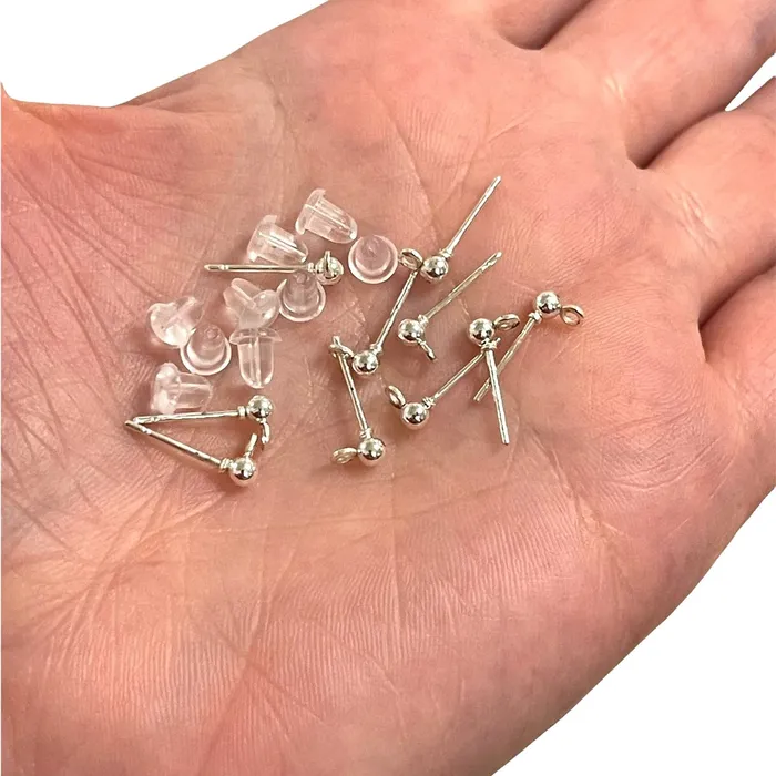 Earrings Peppy Beads Silver Plated 3mm Ball Post Earring Ball Stud Earring With Loop 10 Pcs in a PackNEW Earrings Peppy Beads Silver Plated 3mm Ball Post Earring Ball Stud Earring With Loop 10 Pcs in a PackNEW