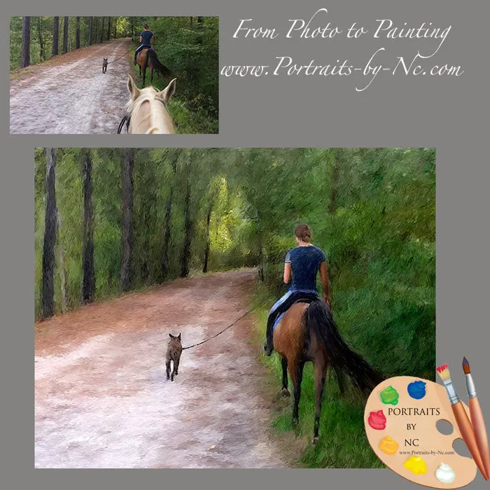 Earrings Portraits by NC Horse Portraits Horseback Rider Painting