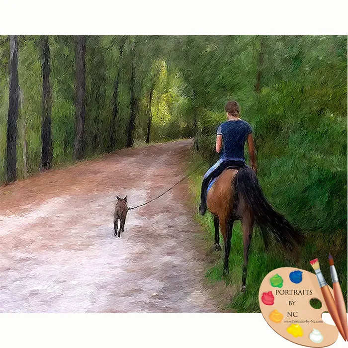 Earrings Portraits by NC Horse Portraits Horseback Rider Painting