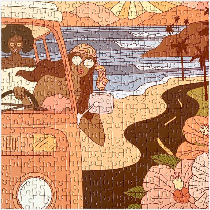 Earrings SURFSHACKPUZZLE Surf Shack Sunset Groove Puzzle by Ashley Munson 500Pieces Earrings SURFSHACKPUZZLE Surf Shack Sunset Groove Puzzle by Ashley Munson 500Pieces