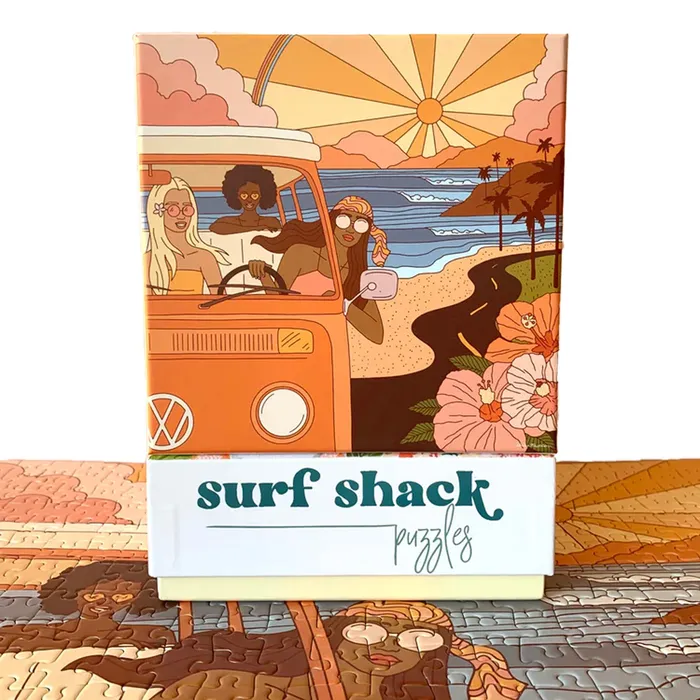 Earrings SURFSHACKPUZZLE Surf Shack Sunset Groove Puzzle by Ashley Munson 500Pieces