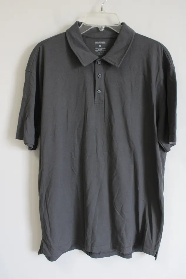 Earrings True Classic True Classic Solid Gray Polo Shirt XL
