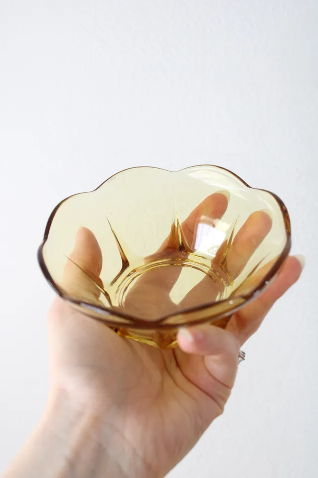 Earrings Vintage Yellow Scalloped Edge Mini Bowl Jubilee Thrift