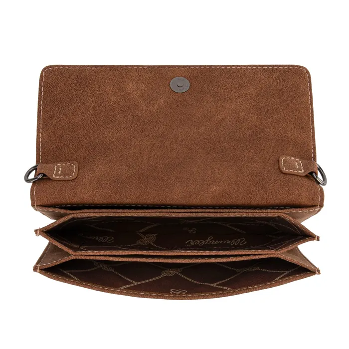 Earrings Wrangler Genuine HairOn Cowhide WalletCrossbody Brown MONTANA WEST