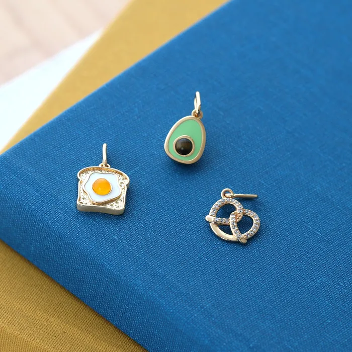 Egg on Toast Enamel Charm Kris Nations Earrings