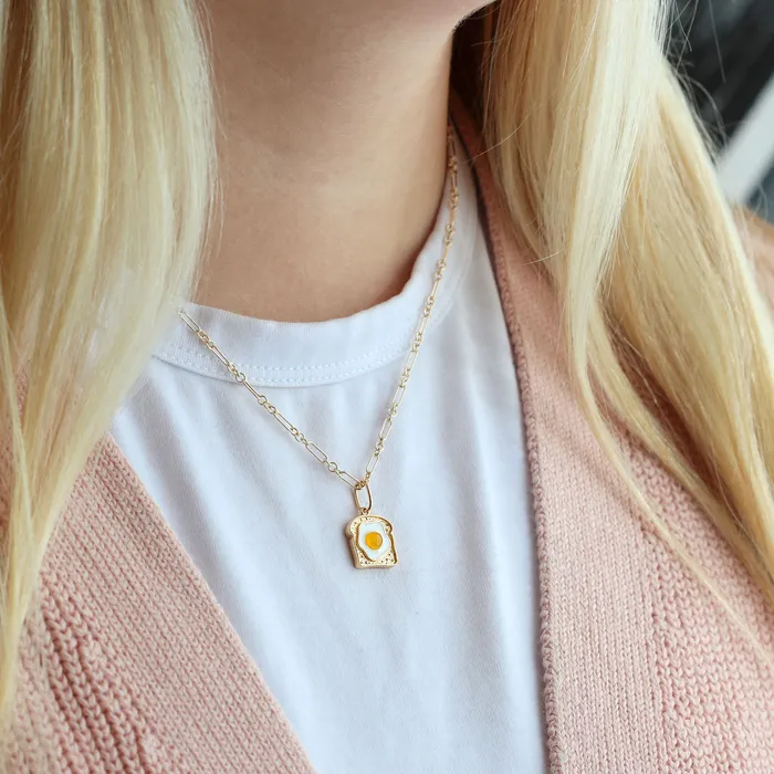 Egg on Toast Enamel Charm Kris Nations Earrings