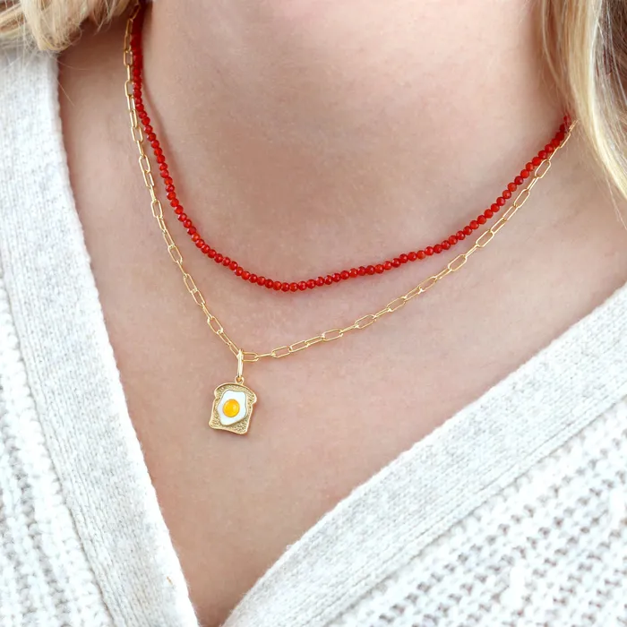 Egg on Toast Enamel Charm Kris Nations Earrings