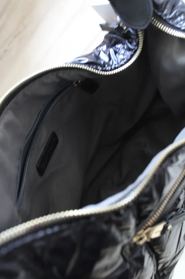 Ellen Tracy NEW Ellen Tracy Black Puffer Quilted Nylon Bag Rings