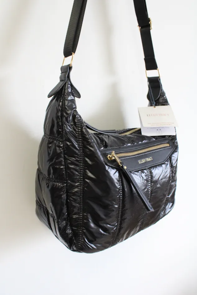 Ellen Tracy NEW Ellen Tracy Black Puffer Quilted Nylon Bag Rings