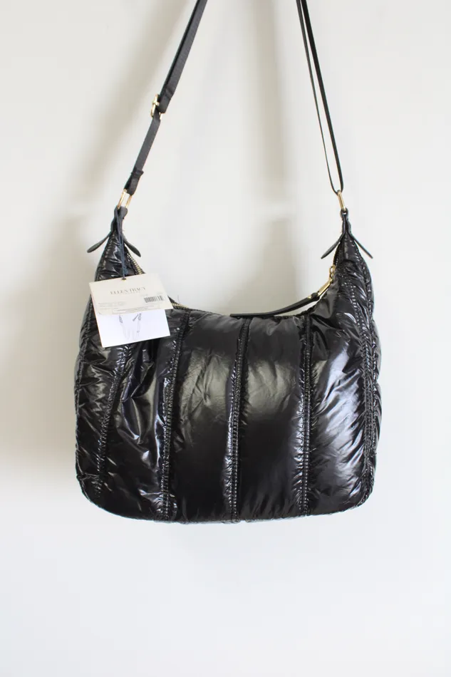 Ellen Tracy NEW Ellen Tracy Black Puffer Quilted Nylon Bag Rings