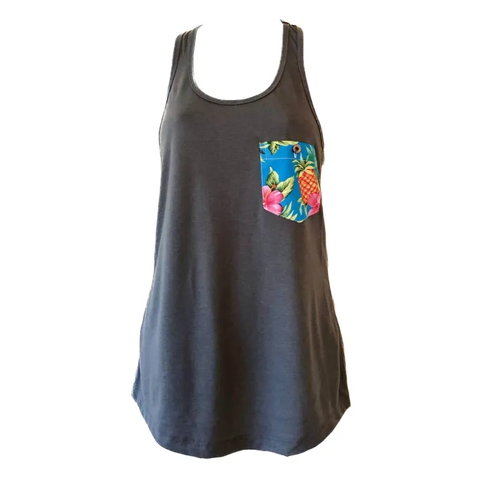 FASHIONPLUMSALE Fashion Plum Womens Bamboo Pineapple Racerback Tank Top Gray Earrings FASHIONPLUMSALE Fashion Plum Womens Bamboo Pineapple Racerback Tank Top Gray Earrings