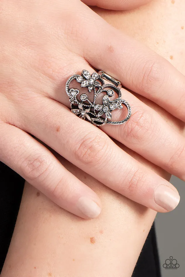 Flirtatiously Flowering White Paparazzi Accessories Rings