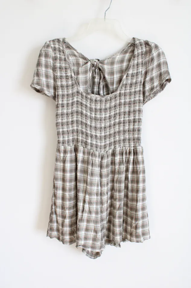 Forever 21 Necklaces Forever 21 Green Pink Plaid Romper M