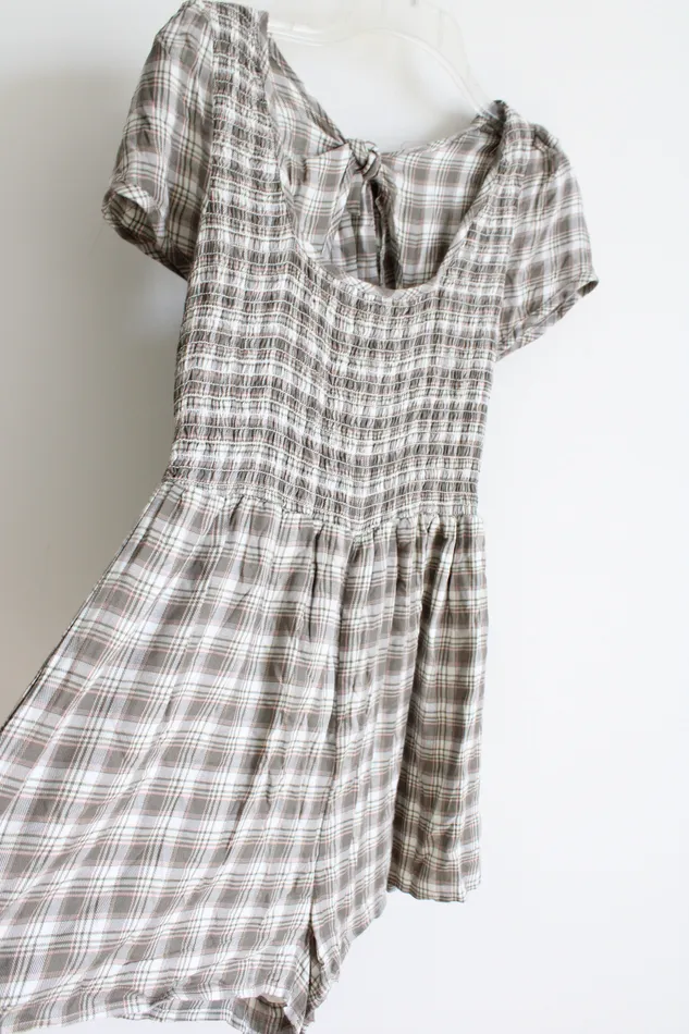 Forever 21 Necklaces Forever 21 Green Pink Plaid Romper M